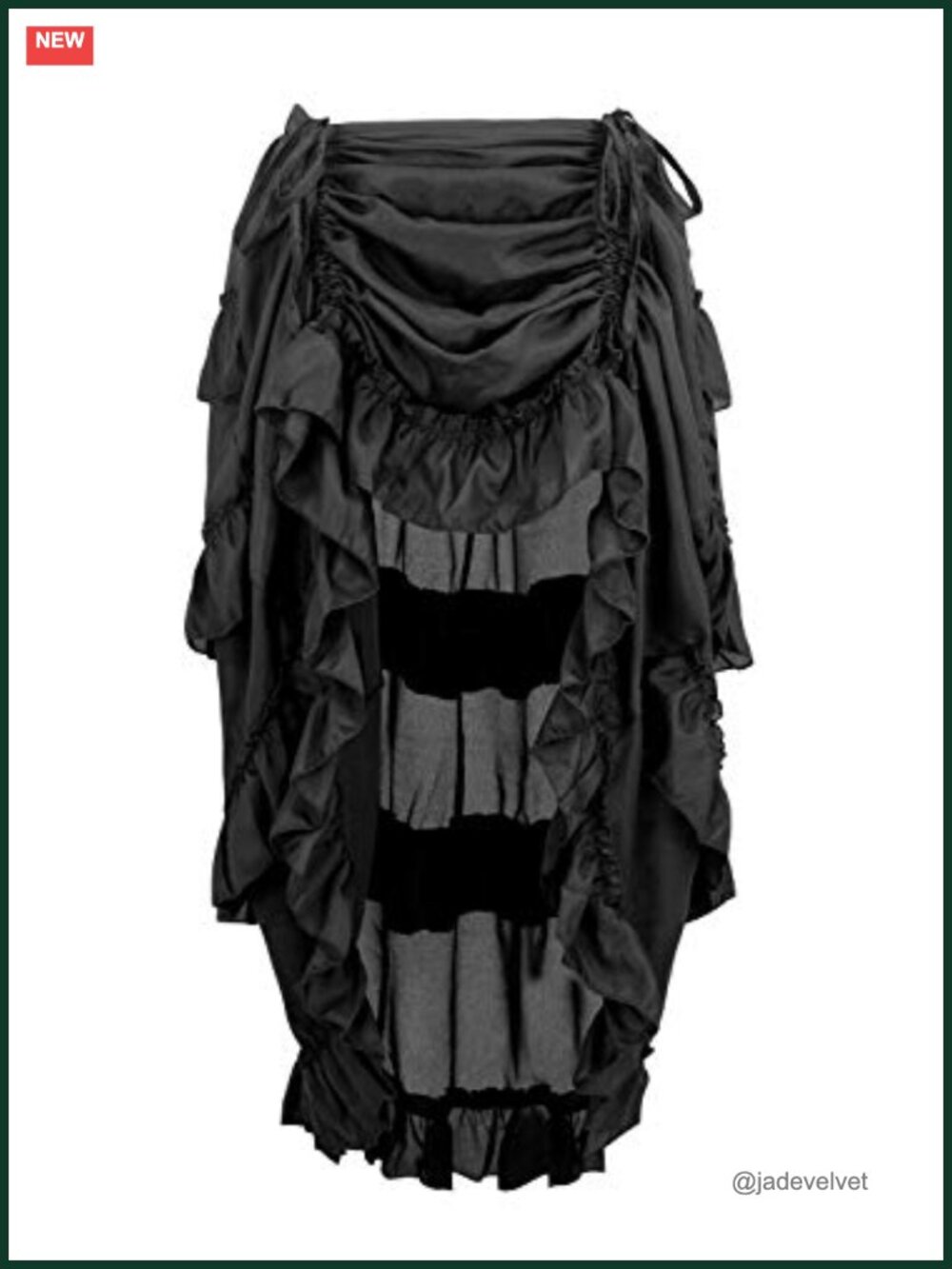 Steampunk High Low Ruffle Skirt Adjustable Waist Cyberpunk Costume